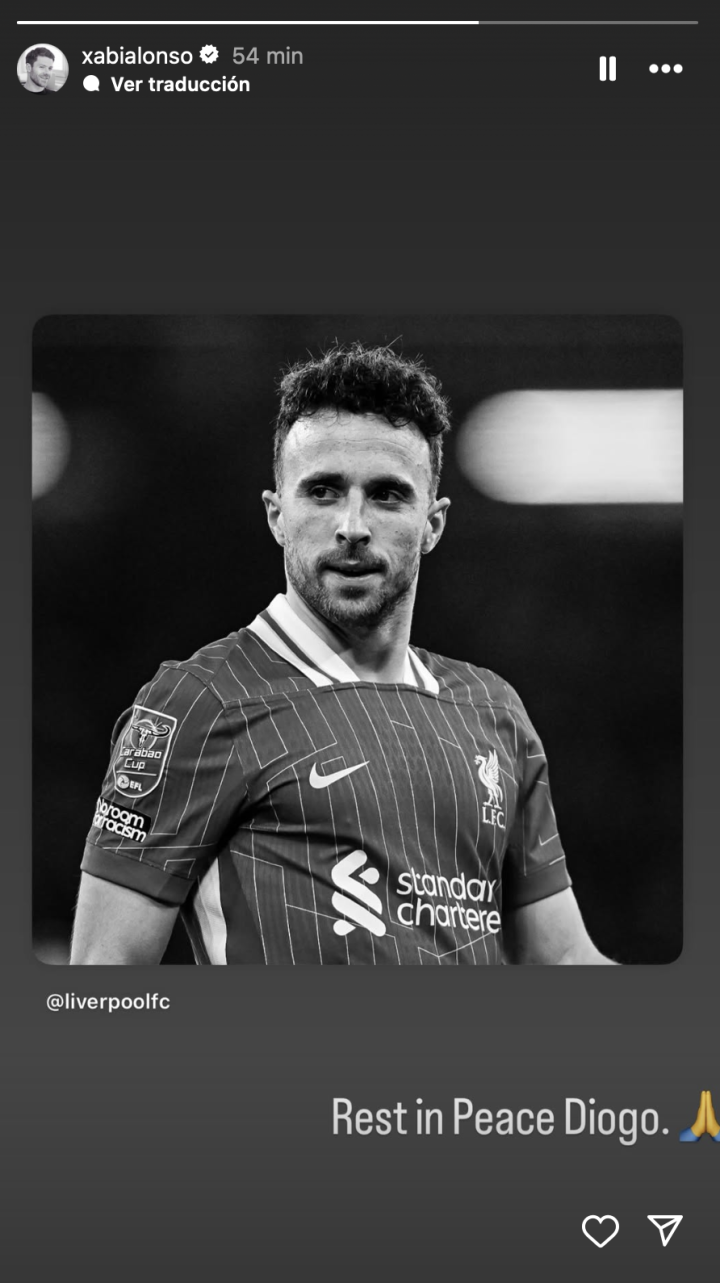 Xabi Alonso: "Descansa en paz Diogo"