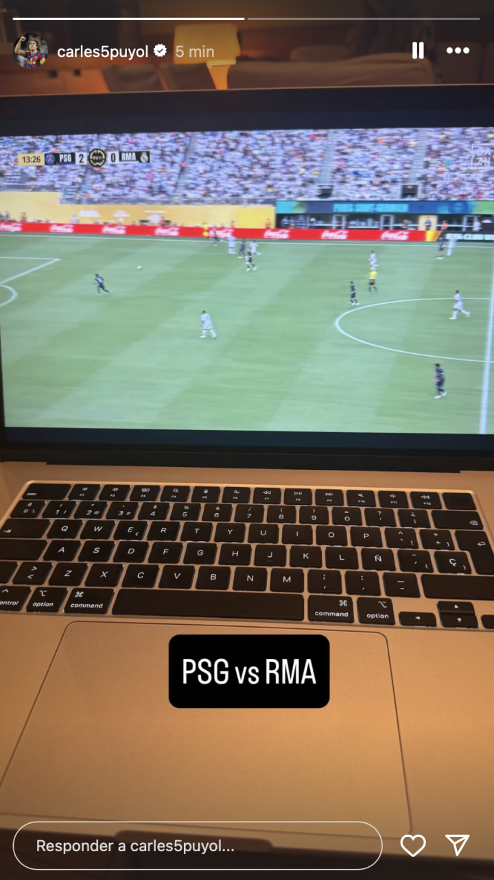 Carles Puyol no se ha querido perder el partido