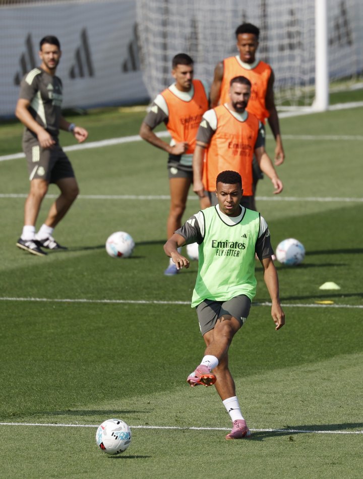 Mbappé, en el entrenamiento del Real Madrid (23/08/2025)