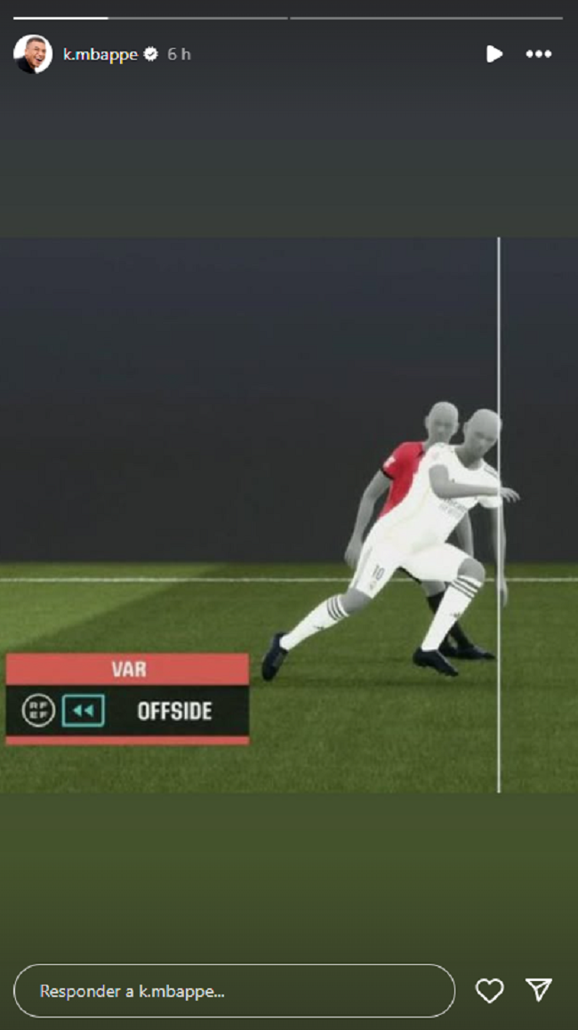 Mbappé publica la foto del fuera de juego a altas horas de la madrugada