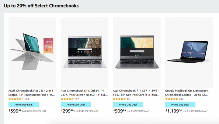 chromebook deals amazon prime day US 2020