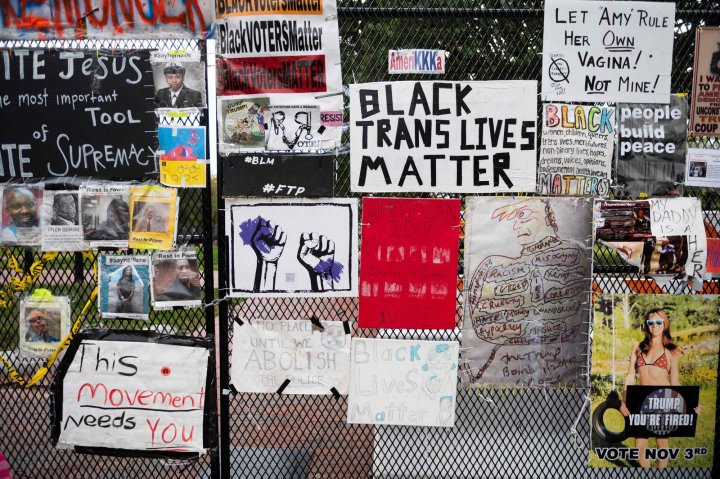 BLM signs placed outside the White House on Election Day