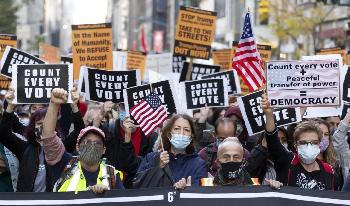 'Count Every Vote' protesters march in New York City