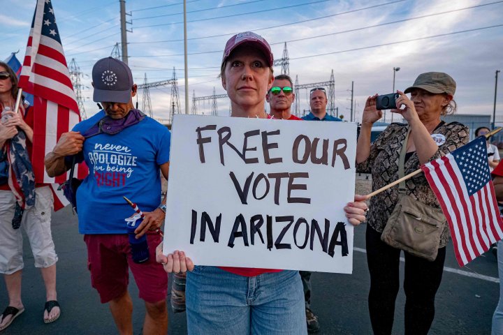 Trump supporters gather to protest in Arizona 