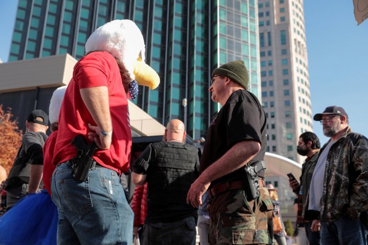 Trump supporters at TCF Center in Detroit