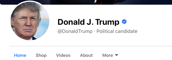 Facebook strips Trump of his "president" title On the official Facebook page for Donald Trump, his profile now reads "political candidate".