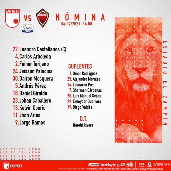 Alineación Santa Fe