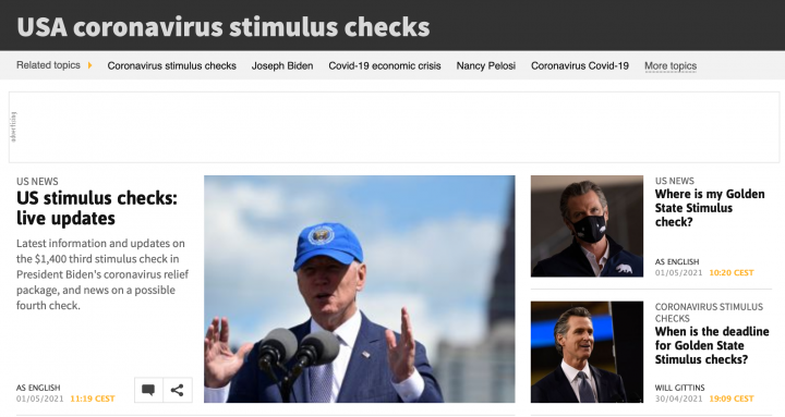 Stimulus checks section