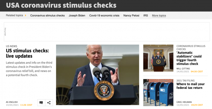 Stimulus checks news