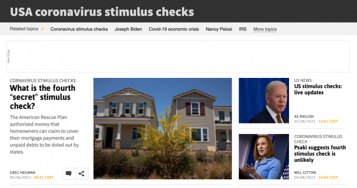 Stimulus checks section