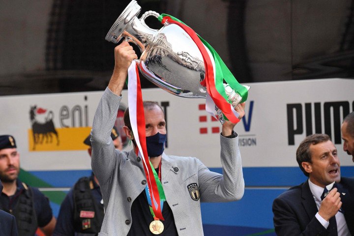Chiellini with European Championship trophy