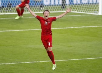 Damsgaard con la selección de Dinamarca