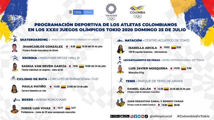 Programación Colombianos 24 de julio