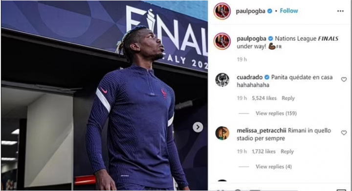 El Instagram de Pogba con la respuesta de Cuadrado