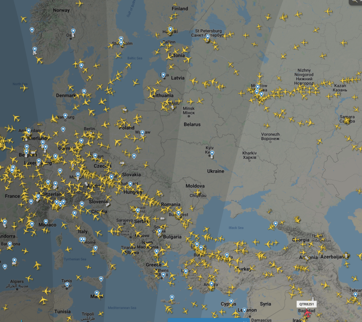 Flights over Ukraine