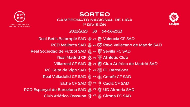 Ver el calendario de la liga española