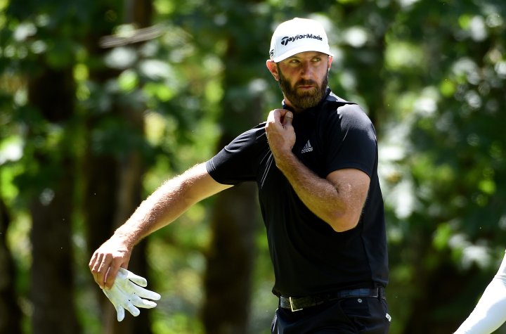 NORTH PLAINS, OREGON - JULY 01: Dustin Johnson walks up to the tee box on the fourth hole during round two of the LIV Golf Invitational - Portland at Pumpkin Ridge Golf Club on July 01, 2022 in North Plains, Oregon.   Steve Dykes/Getty Images/AFP
== FOR NEWSPAPERS, INTERNET, TELCOS & TELEVISION USE ONLY ==