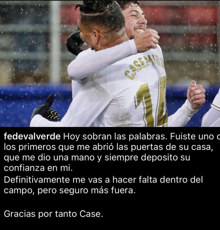 Despedida de Fede Valverde a Casemiro