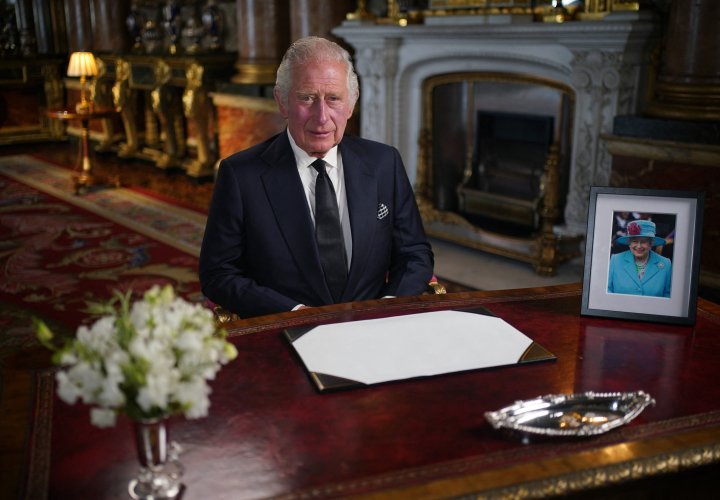El rey Carlos III durante su primer discurso a la nación