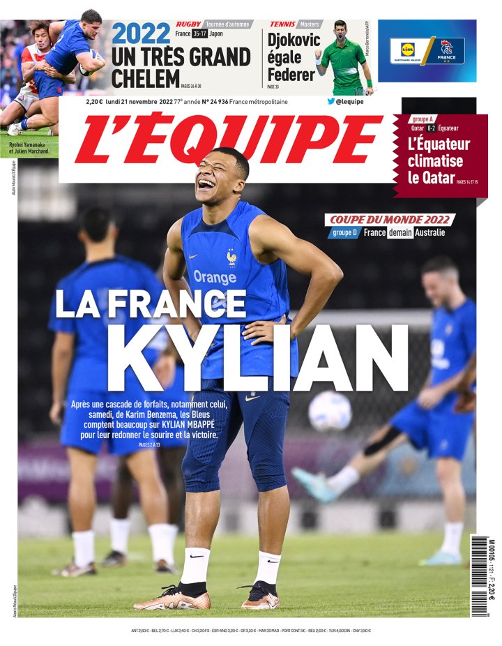 La portada de hoy de L'Equipe