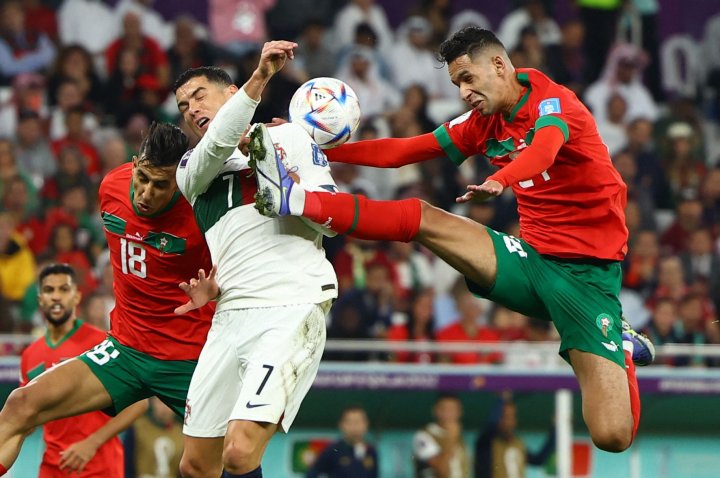 Ronaldo in action during Morocco vs Portugal
