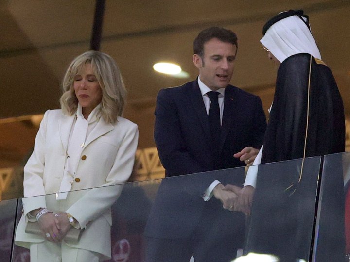 French president Macron ahead of the Argentina vs France World Cup final