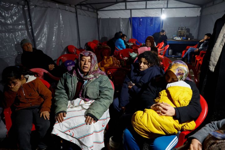 People take shelter in Osmaniye, Turkey.