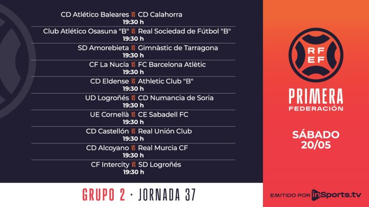 Encuentros de la jornada 37 del Grupo II