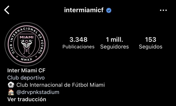 Seguidores en Instagram del Inter Miami