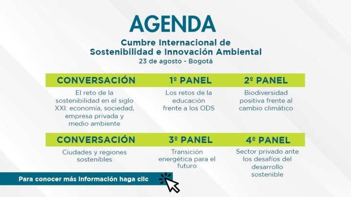 Agenda de la Cumbre Internacional de Sostenibilidad e Innovación Ambiental
