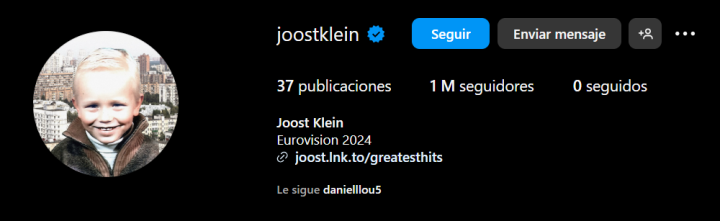 Joost Klein alcanza el millón de seguidores en Instagram
