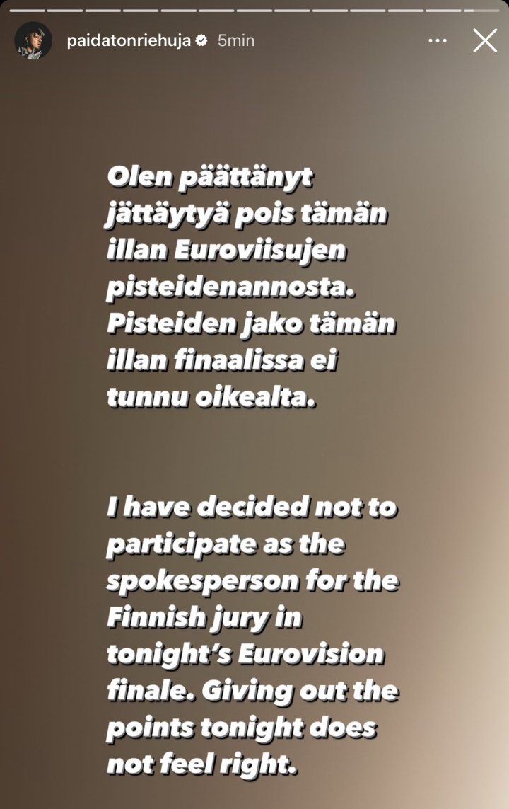 Portavoz del jurado de Finlandia