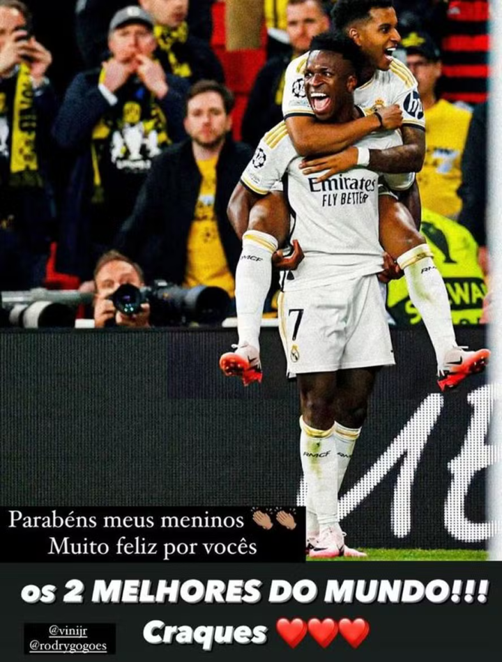 Neymar felicita a Vinicius y Rodrygo