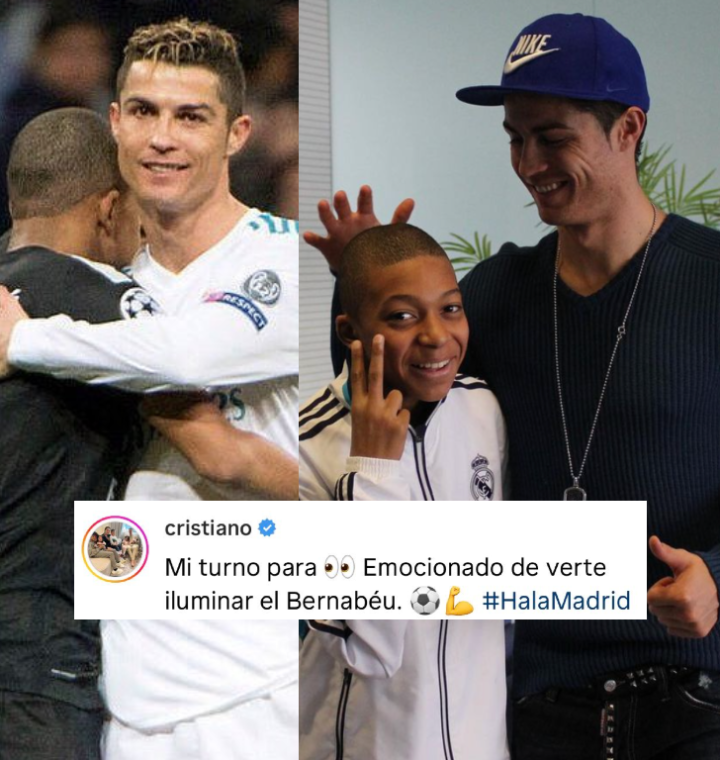 Mbappé con Cristiano Ronaldo