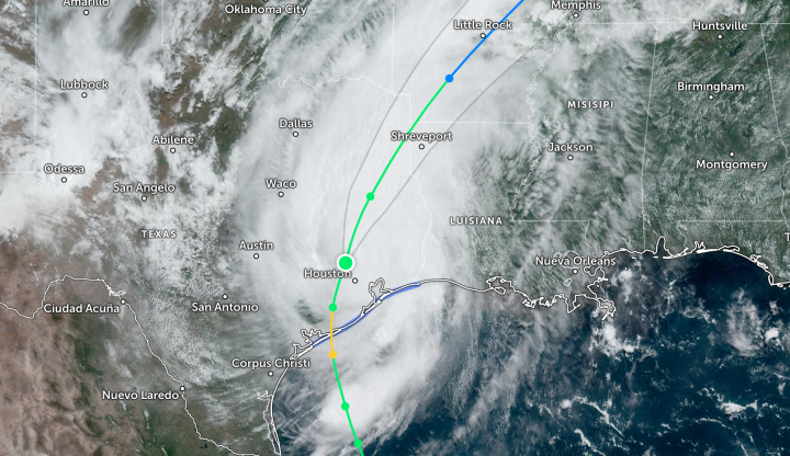 Trayecto de Beryl en Texas