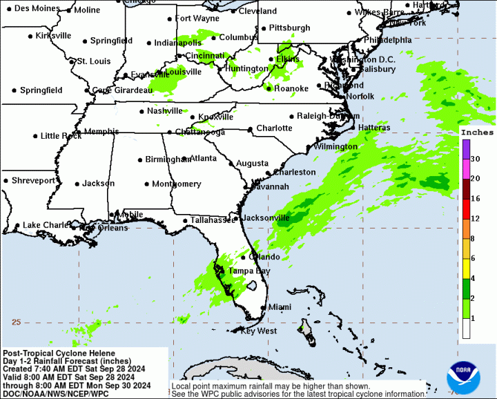 Pronóstico de lluvia en USA hoy