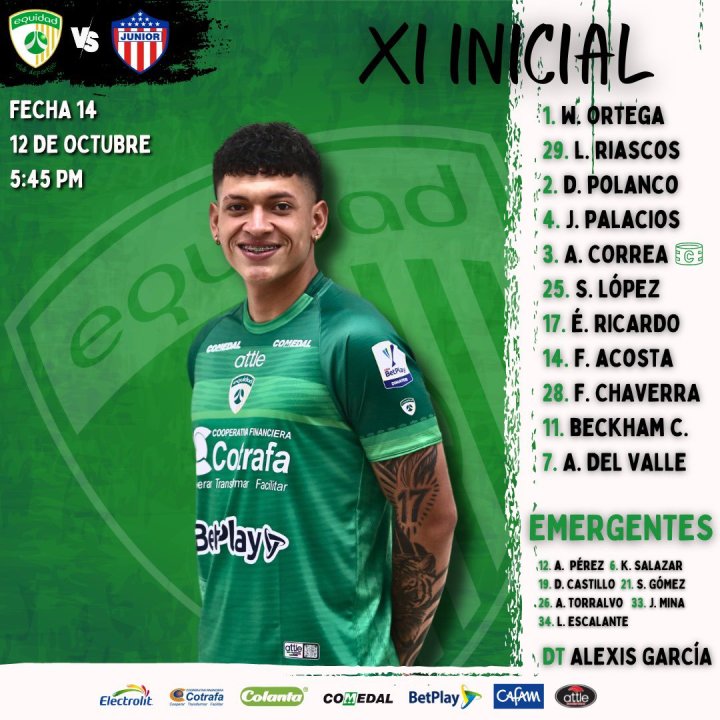 📋 ¡Nómina confirmada para Equidad!