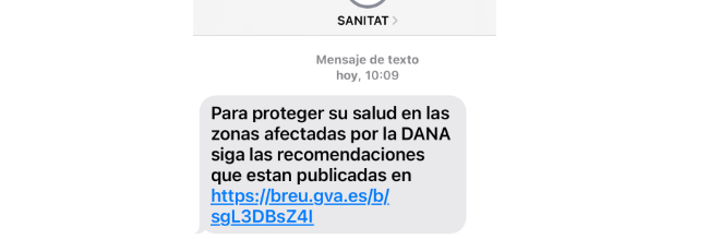 Sanidad envía a los móviles de los valencianos un SMS para informar de las recomendaciones sanitarias