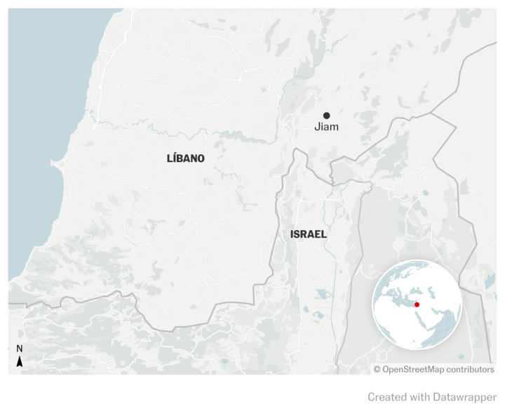 Mapa de incursión de cuatro tanques israelíes en el sur de Líbano