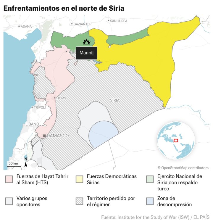 Enfrentamientos en el norte de Siria.