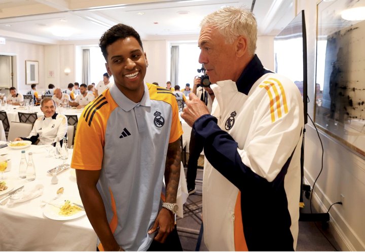 Rodrygo y Ancelotti.