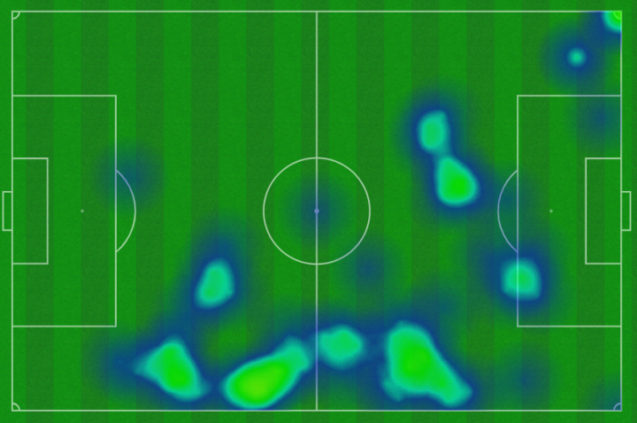 Mapa de calor de Rodrygo