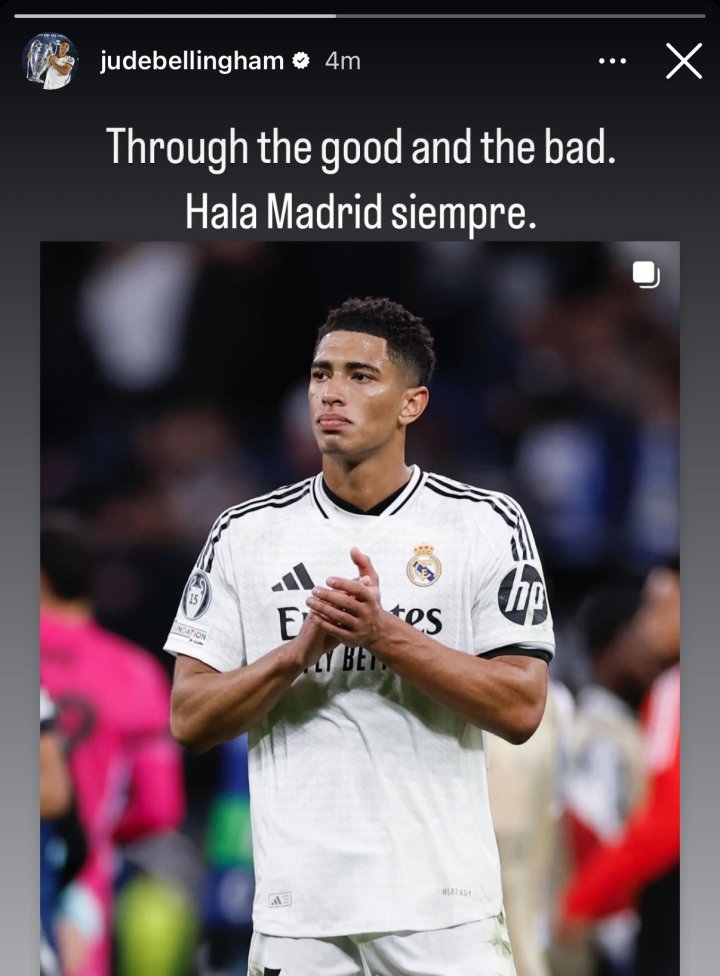 Bellingham: "En las buenas y en las malas, Hala Madrid siempre"