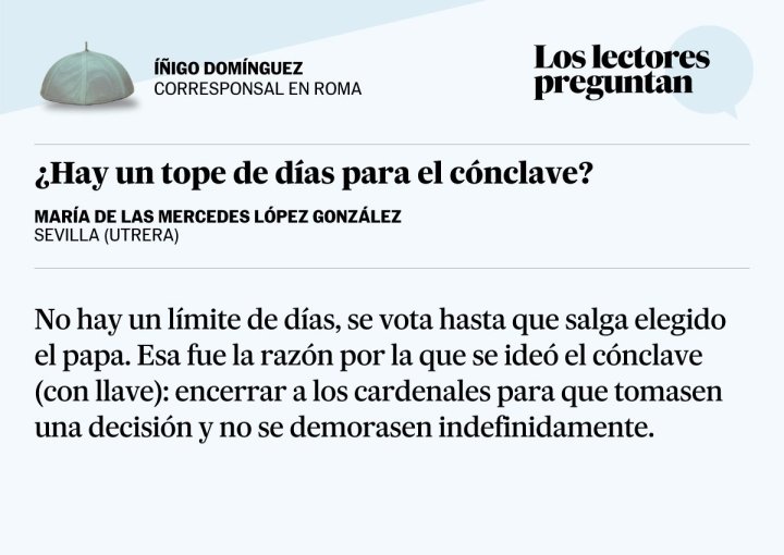 Los lectores preguntan | ¿Hay un tope de días para el cónclave?