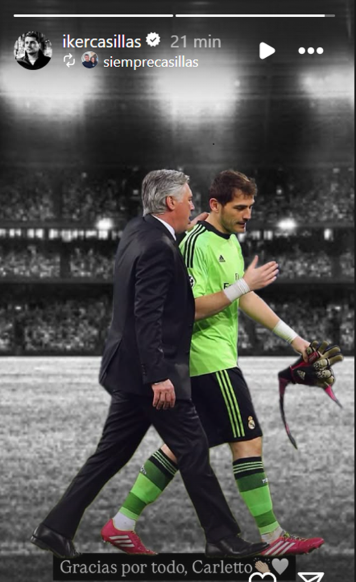 Casillas se despide de Ancelotti