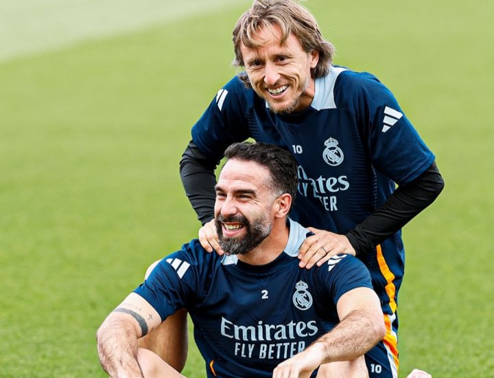 Dani Carvajal junto a Luka Modric
