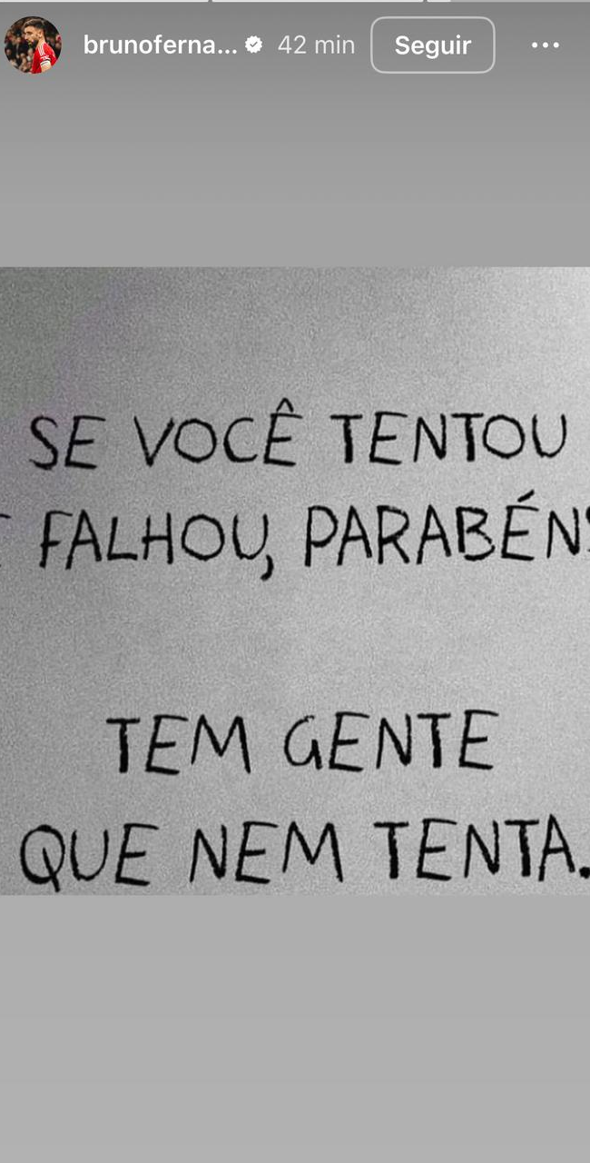 Historia de Instagram de Bruno Fernandes.
