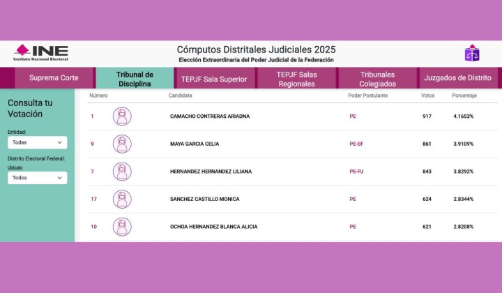 Así avanzan los cómputos distritales del Tribunal de Disciplina Judicial | Elección Judicial