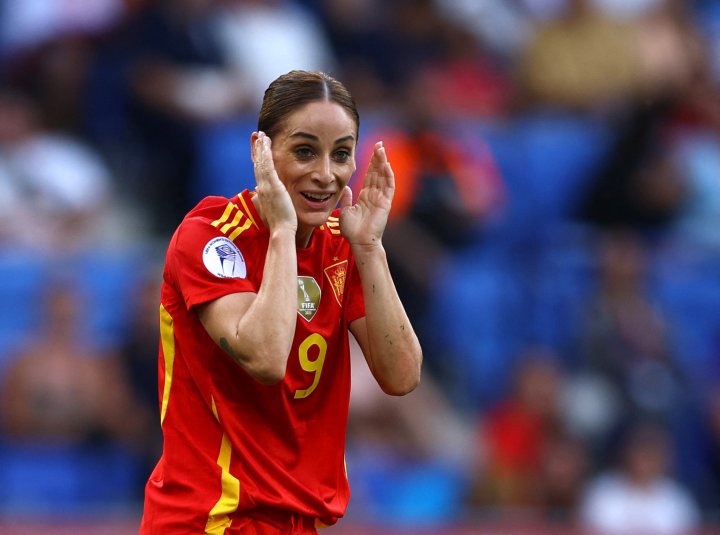 Esther, durante el partido contra Inglaterra