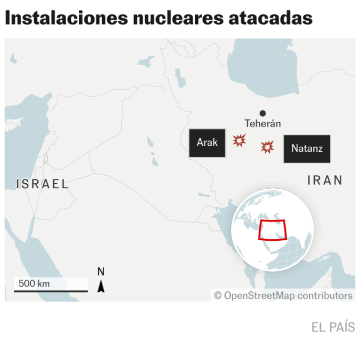 Las instalaciones nucleares iraníes atacadas este jueves por Israel